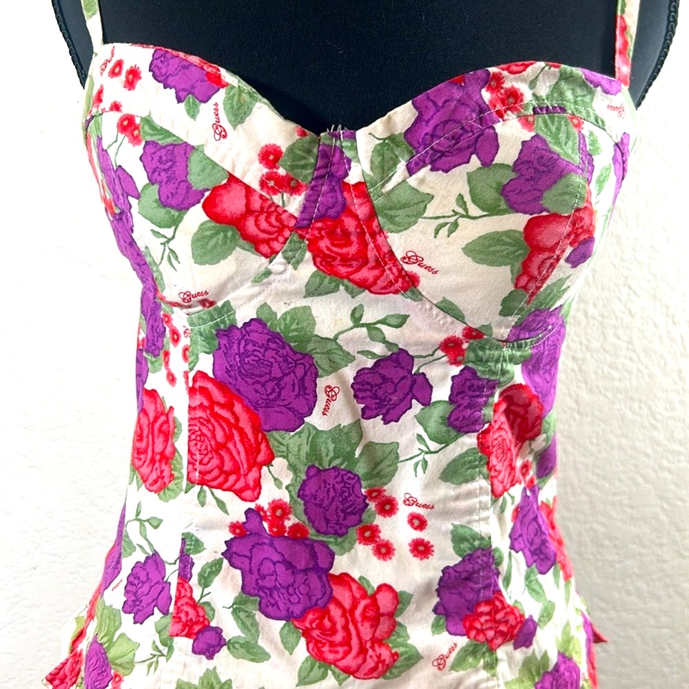 🧡👻3DAYSALE👻🧡Vibrant Pink and Red Floral Bustier camisole